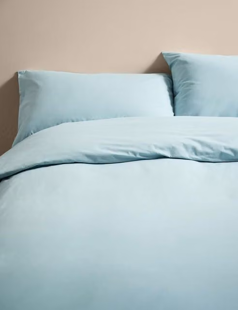M&S Body Sensor Pure Cotton Bedding Set, Blue, 200 x 200 cm
