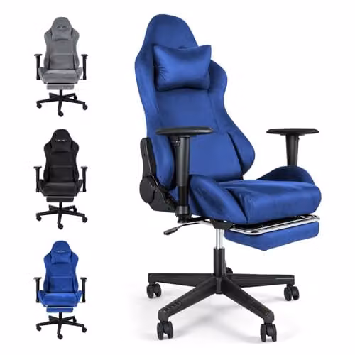 Levede Blue Ergonomic Gaming Chair for Adults with Headrest, Footrest and 360 Degree Swivel Function – 8
