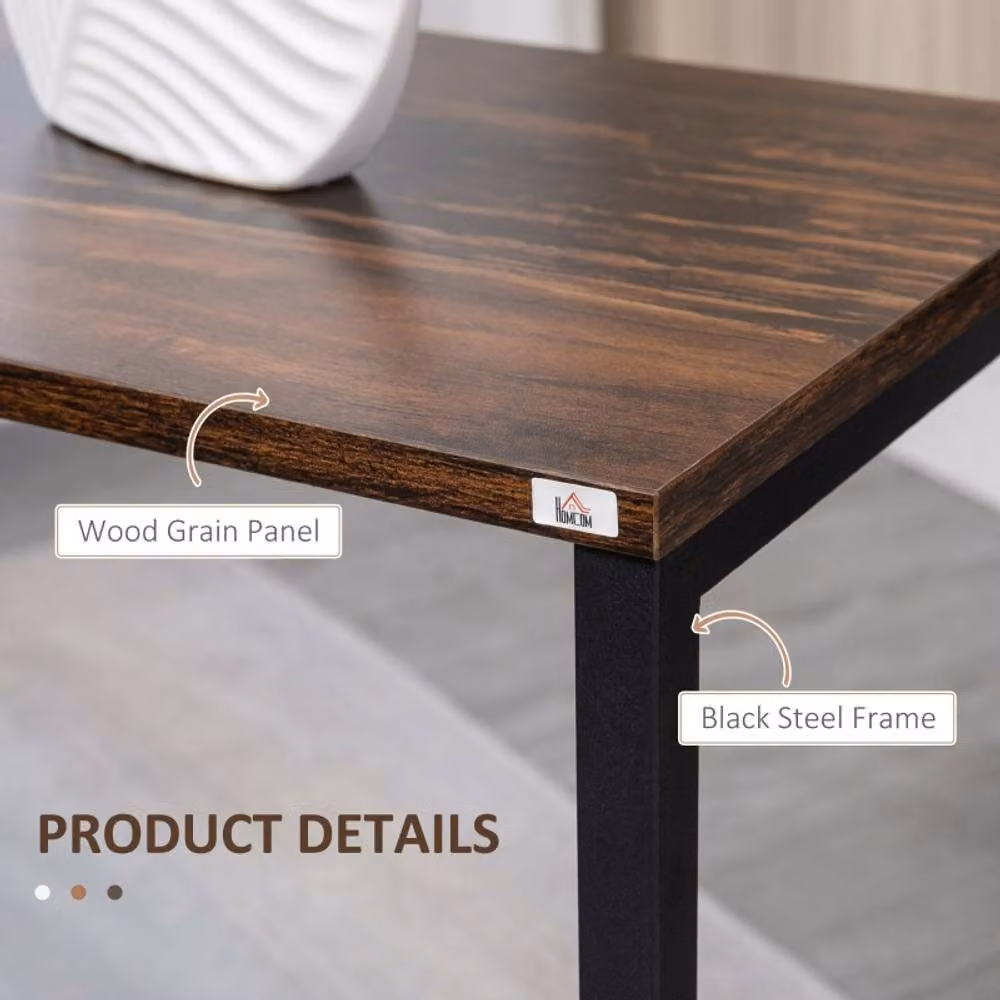 STILVORA Set of 3 Nesting Side Tables with Industrial Steel Frame in Rustic Brown and Black – 7