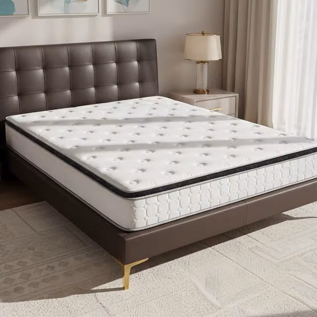 Livingandhome Hybrid Pocket Spring Mattress in White, W/D/H: 140 x 200 cm