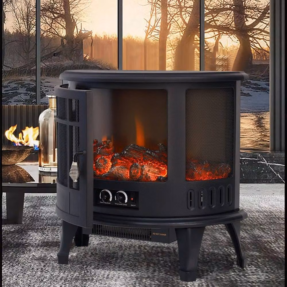 SPETLEK Electric Fire Stove Heater in Black with Glass Finish – 5