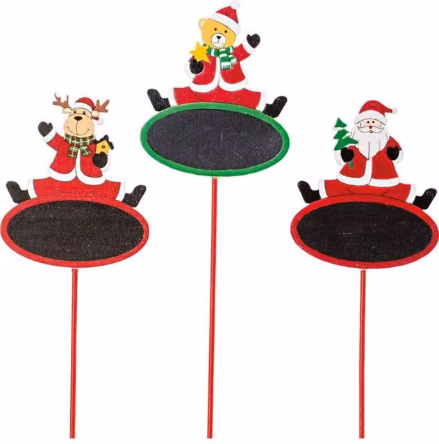 KDMD Set of Multicolour Christmas Animal Character Chalkboard Picks, Height: 35 cm
