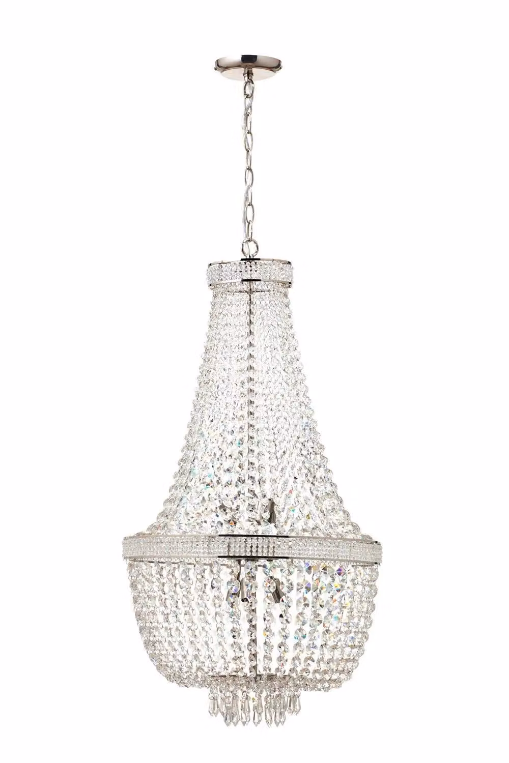 BHS Lighting Emily Crystal Chandelier in Chrome and Silver – 2