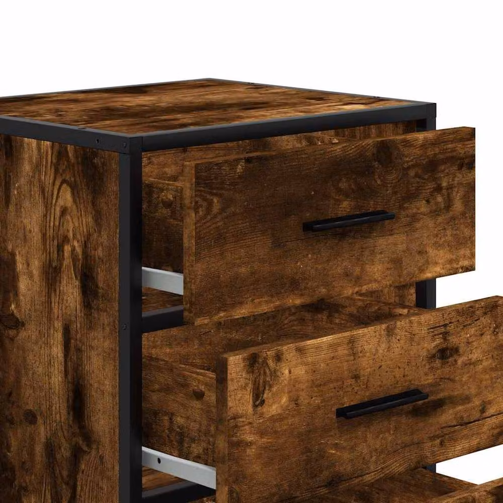 Berkfield Home Bedside Cabinet in Smoked Oak Brown, W/D/H: 40 x 34.5 x 60 cm – 6