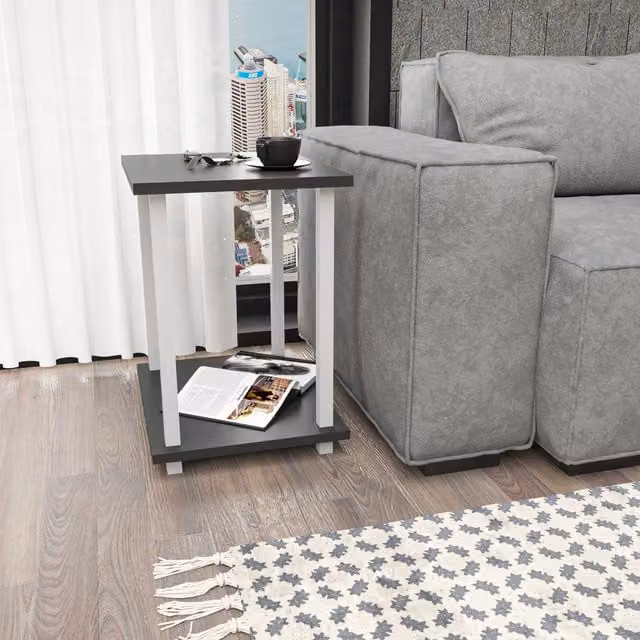 Decorotika Gurnee Side Table in Anthracite and White