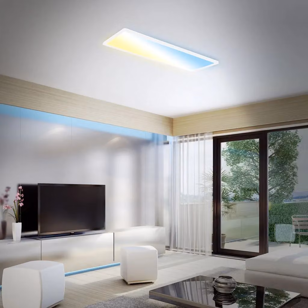 Briloner White Ultraslim 23W CCT LED Ceiling Panel Light with Remote Control, Dimmable Night-Light Function and Backlight Effect, W/D/H: 58 x 20 x 3 cm – 4