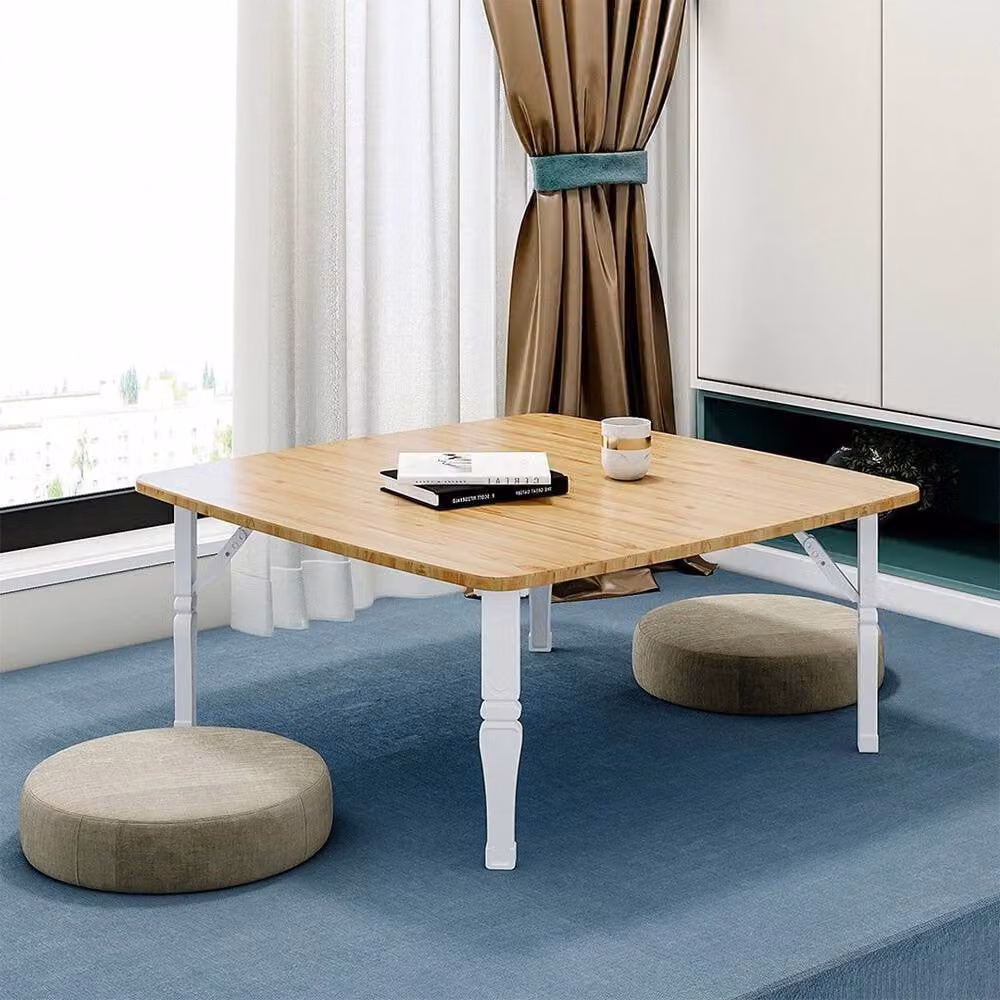 FORGEVIO Large Foldable Japanese Coffee Table in Brown, W/D/H: 80 x 80 x 35 cm – 2