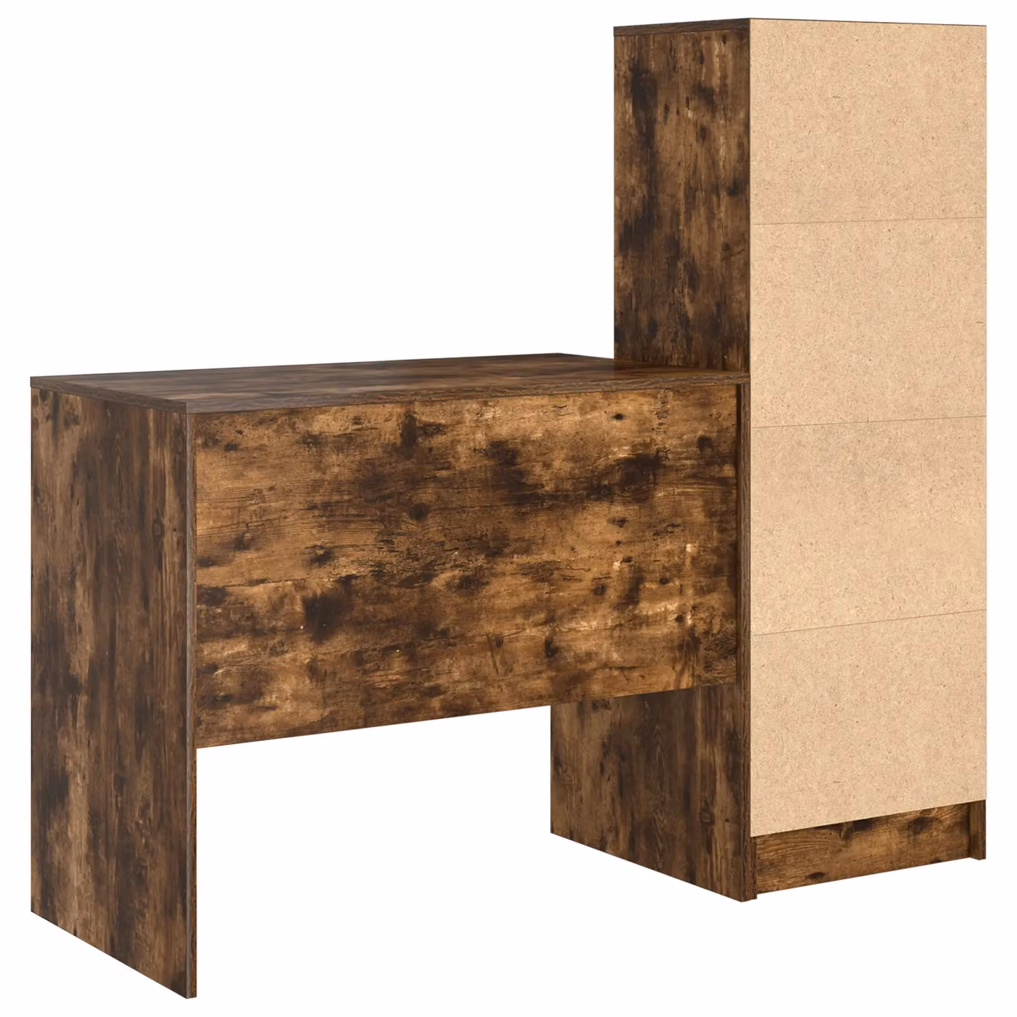 Berkfield Modern Writing Desk with Storage in Smoked Oak Brown – 4