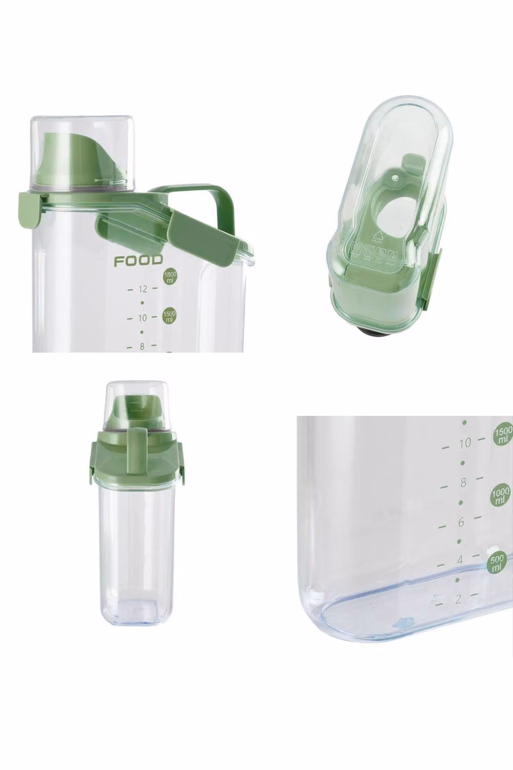 ExtraStar Airtight Food Storage Containers with Snap Lids, Green, 2L – 4