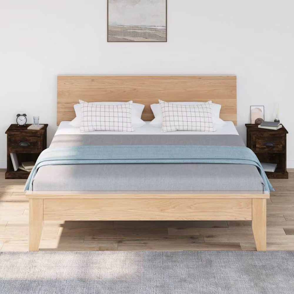 Berkfield Home Set of 2 Bedside Cabinets in Smoked Oak Brown, W/D/H: 39 x 39 x 47.5 cm – 3