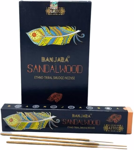 KDMD Banjara Tribal Sandalwood Smudge Incense Sticks, 10 Sticks, Brown