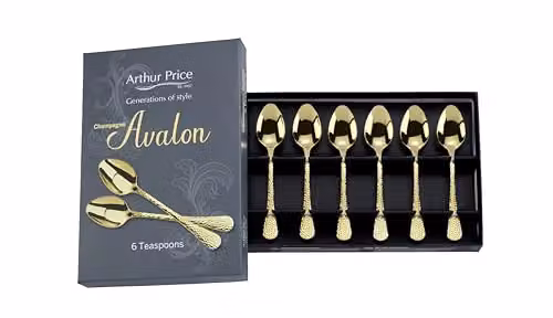 Arthur Price Champagne Avalon Set of 6 Gold Coated Stainless Steel Teaspoons – 2