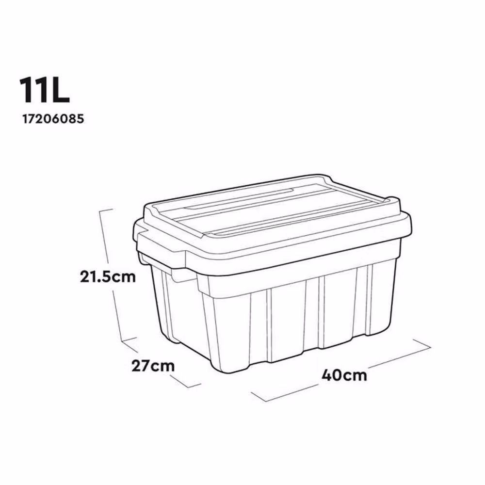 Keter Tuff Tote 11 Litre Heavy Duty Plastic Storage Box with Lid in Red and Black – 2
