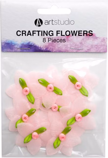 Art Studio 8 Piece Pink Textile Crafting Flowers