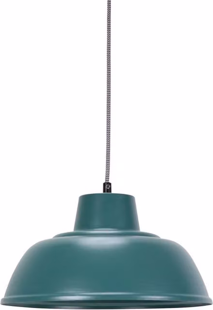 ValueLights Morris Mid-Century Teal Dome Hanging Pendant Ceiling Light Fitting with LED Bulb