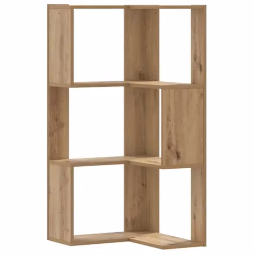 vidaXL 3-Tier Corner Bookcase in Brown, W/D/H: 50 x 50 x 102 cm – 1