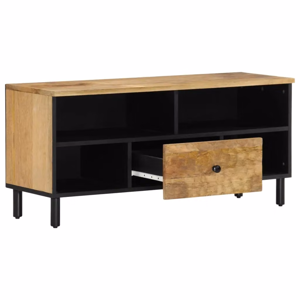 Berkfield Home Industrial Mango Wood TV Cabinet in Brown, W/D/H: 100 x 33 x 46 cm – 2