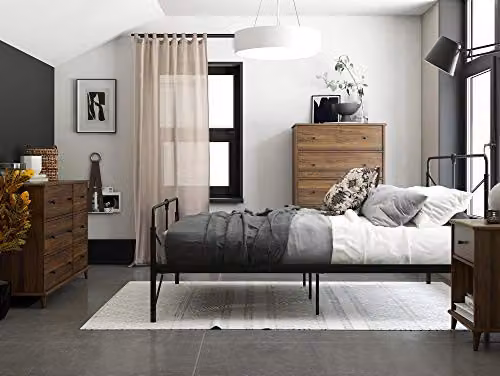DHP Furniture Leopold Metal Bed in Black, King Size, W/D/H: 180 x 200 x 157.46 cm – 4