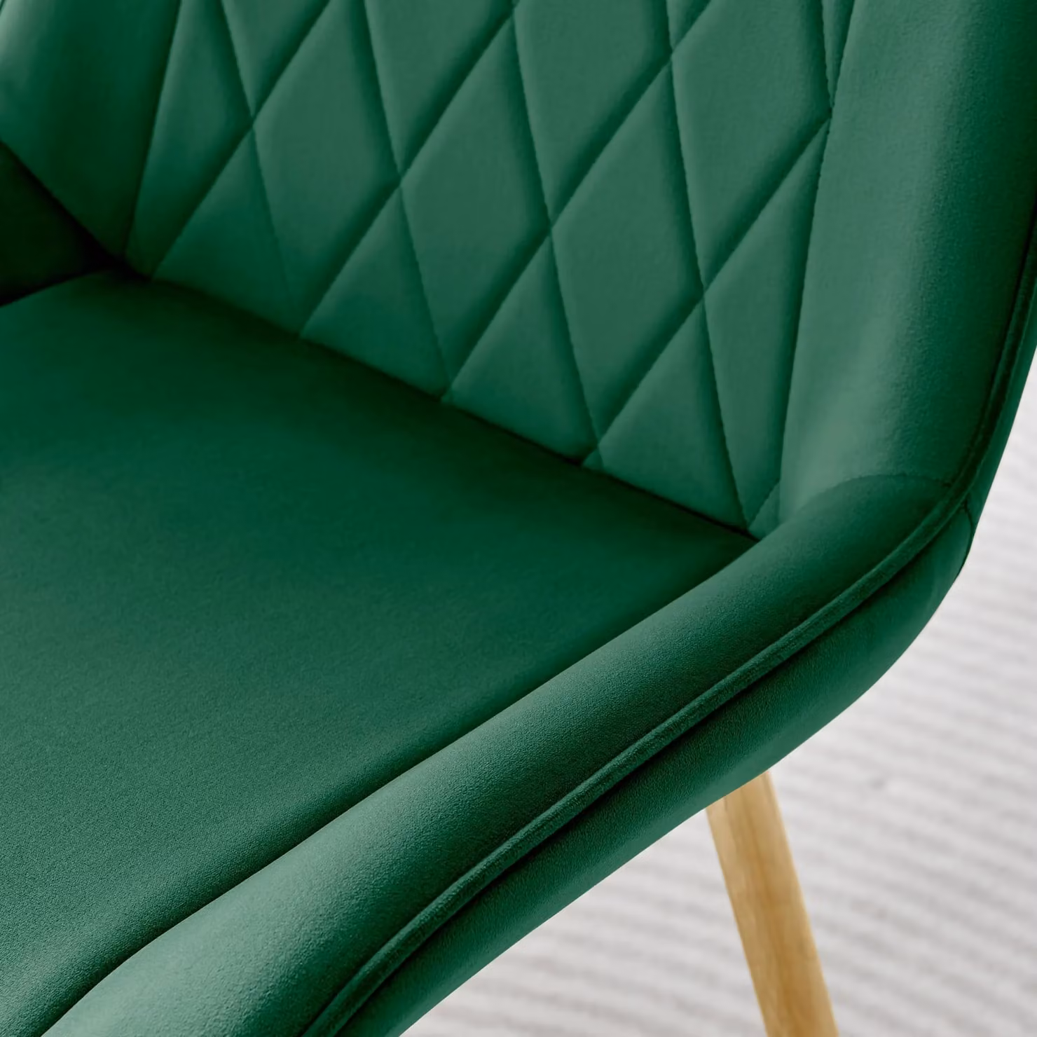 FurnitureboxUK Set of 2 Pesaro Green Velvet Dining Chairs with Gold Metal Legs – 2