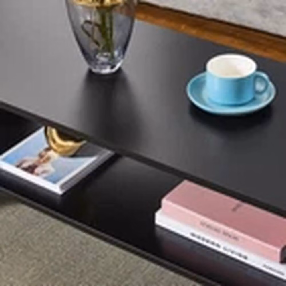 EONLION 2-Tier Black Modern Coffee Table and Side Table – 3