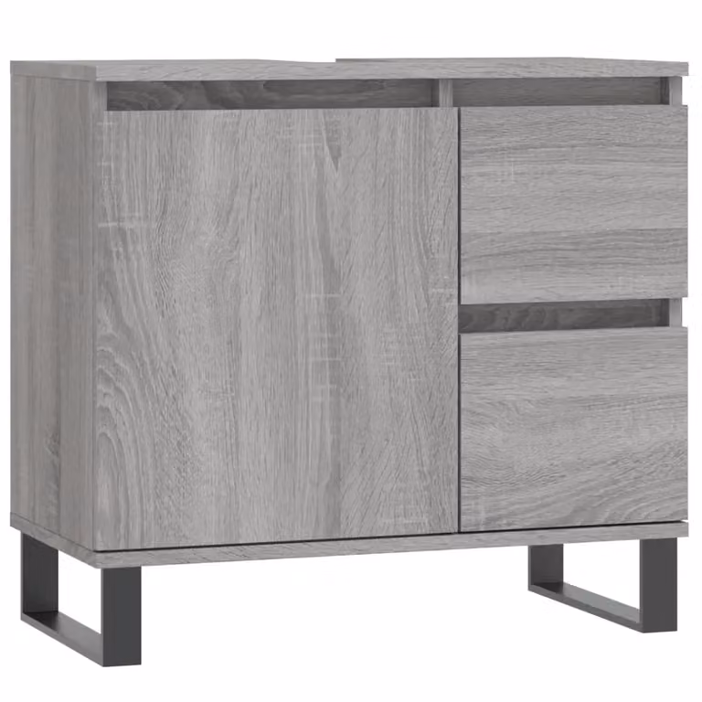 Berkfield Home Grey Sonoma Bathroom Cabinet, W: 65 cm, D: 33 cm, H: 60 cm