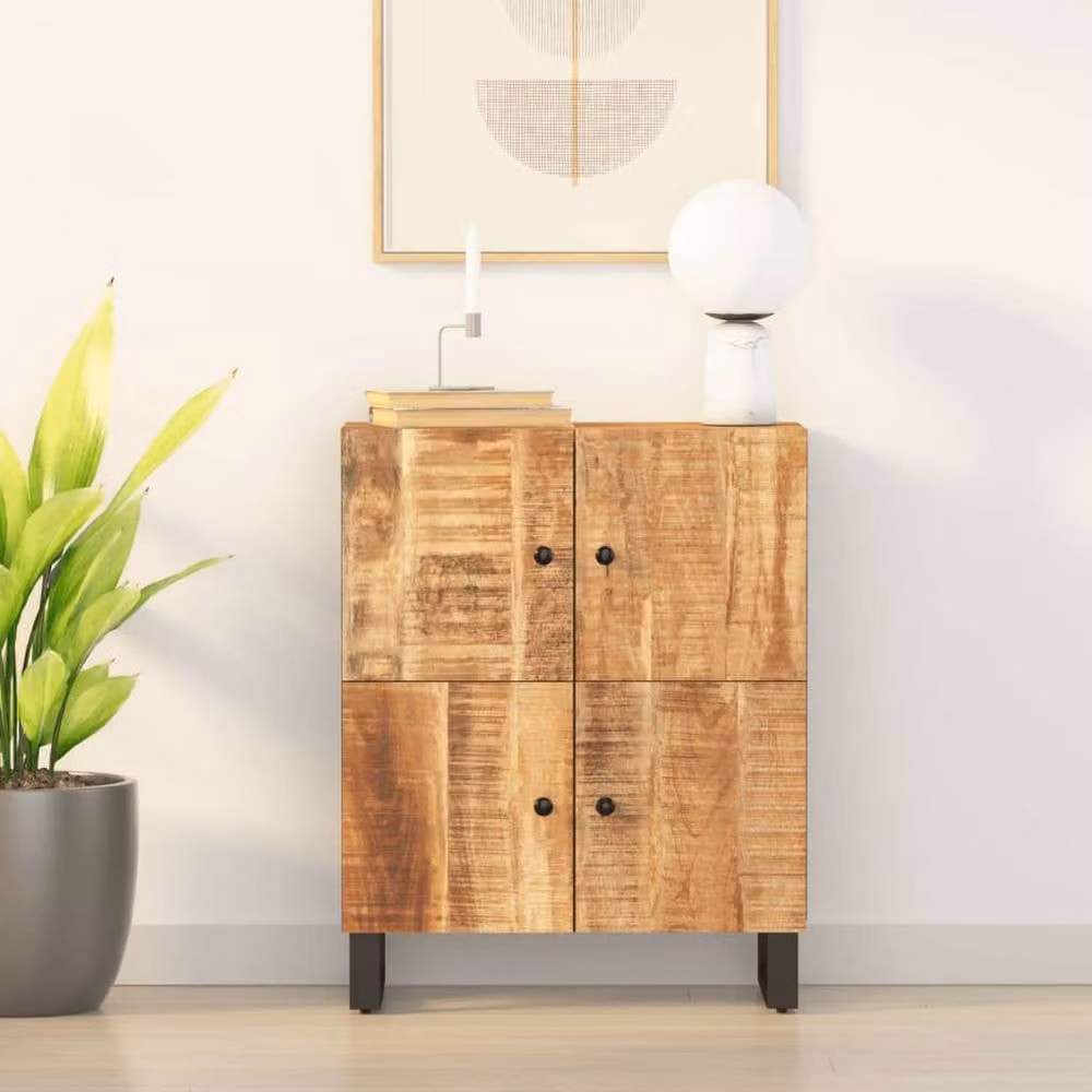 Berkfield Home 4-Door Mango Wood Sideboard in Brown, W/D/H: 60 x 33 x 75 cm – 2