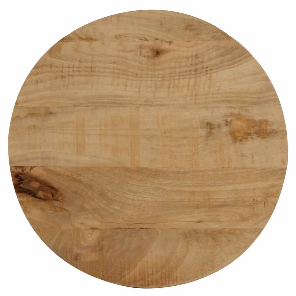 Berkfield Home Round Solid Mango Wood End Table in Brown, W: 40 cm, D: 50 cm – 5