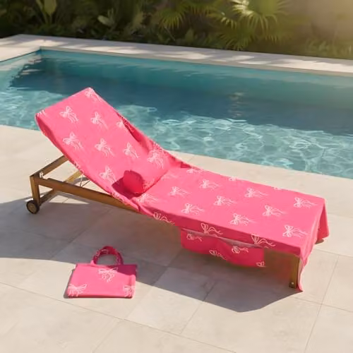 OHS Inflatable Bow Beach Bolster Pillow with Soft Microfibre Cover, Pink, W/D/H: 36 x 16 x 16 cm – 4