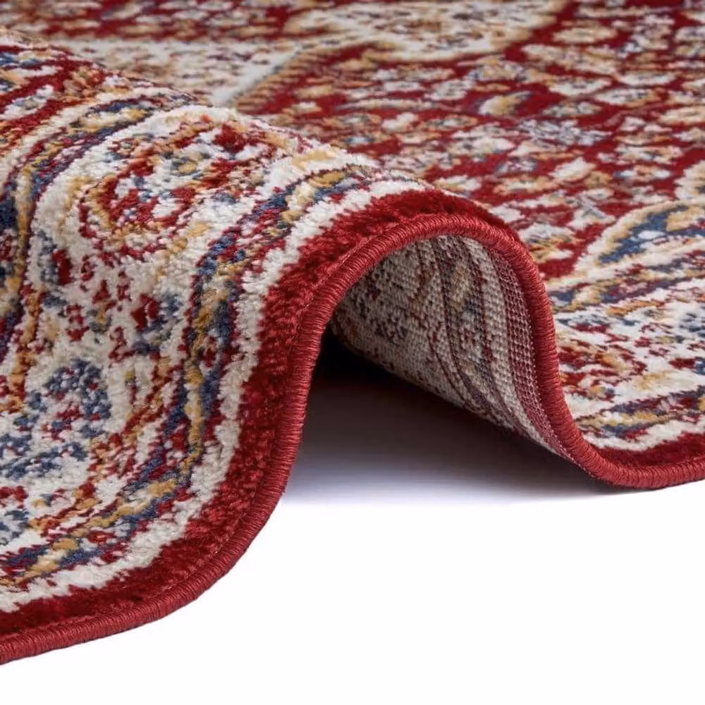 THE RUGS Orient Low Pile Medallion Design Rug, Multicolour Red and Blue, W: 80 cm, L: 120 cm – 3