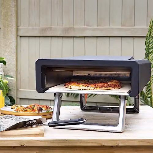 Zanussi ZGPO1PC Portable 12 inch Gas Fuelled Outdoor Pizza Oven with Paddle and Waterproof Cover in Black and Stainless Steel – 8