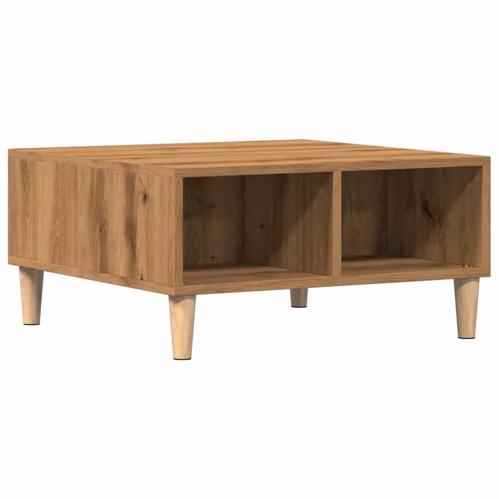 Berkfield Home Artisan Oak Coffee Table in Brown, W/D/H: 60 x 60 x 30 cm – 2
