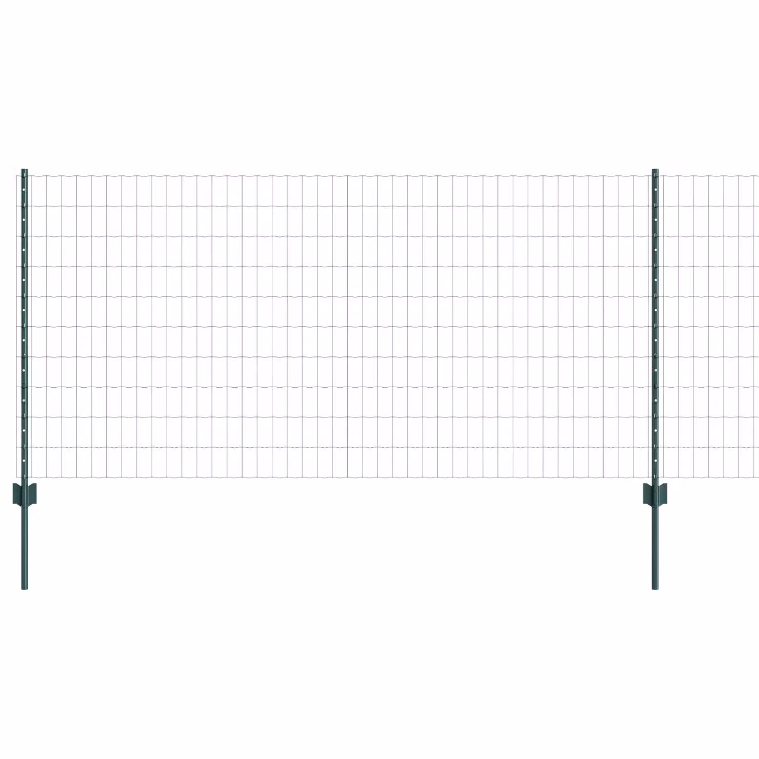 Berkfield Home Euro Fence with 11 U-Profile Posts, Green Powder-Coated Steel, 1 x 25 m – 2