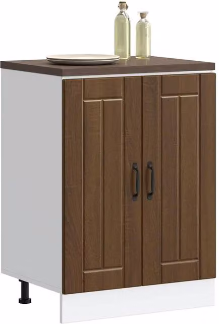 Berkfield Home Lucca Brown Oak Sink Base Cabinet Unit W/D/H: 81.5 x 46 x 46 cm – 1