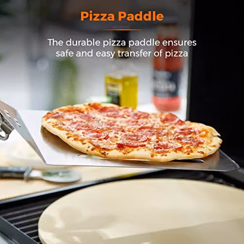 Tower 3 Piece Stainless Steel Pizza Tool Set with Stone and Cutter in Silver – 4