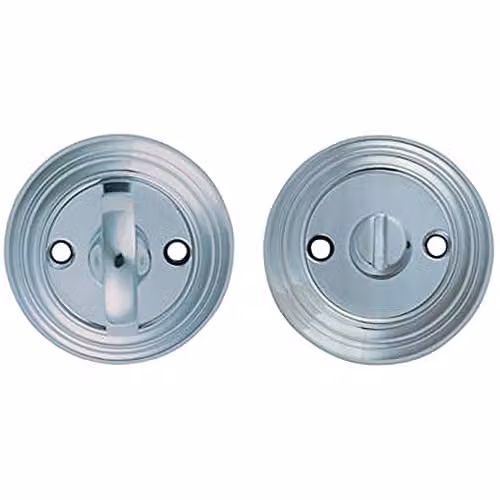 Loops Bathroom Thumbturn and Release Handle with Reeded Design in Polished Chrome