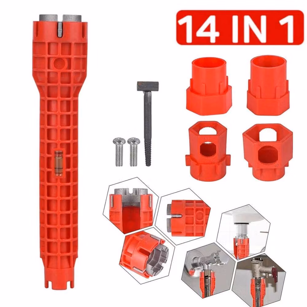 FLAVORA 14-in-1 Multi Function Faucet Wrench Set in Red – 2