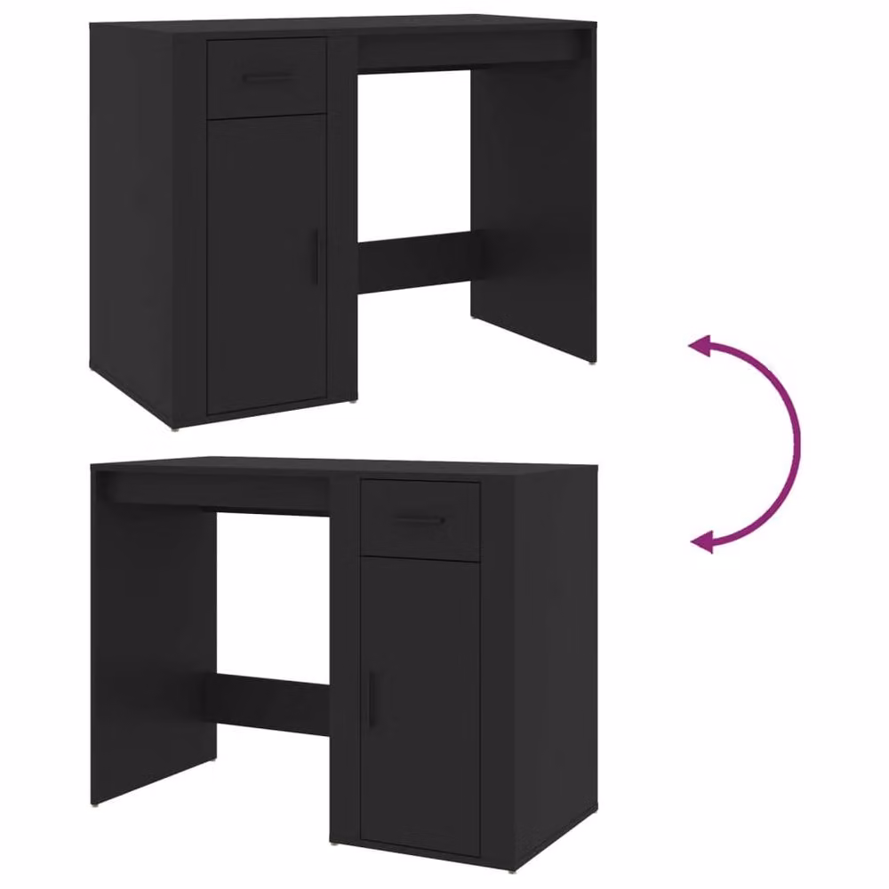 Berkfield Home Modern Black Computer Desk in MDF, W/D/H: 100 x 49 x 75 cm – 7