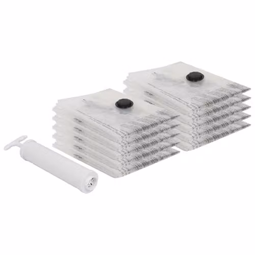 Harbour Housewares Vacuum Storage Bags with Hand Pump, White and Transparent, Pack of 10, W: 50 cm, D: 70 cm