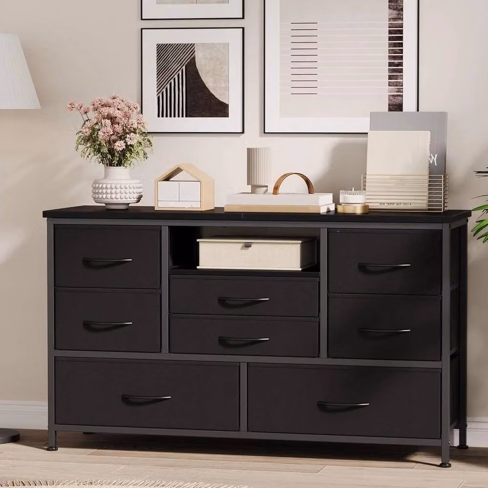 KORVIXA Black 8 Drawer LED Dresser and TV Stand with Integrated Lighting, Width: 100 cm – 4