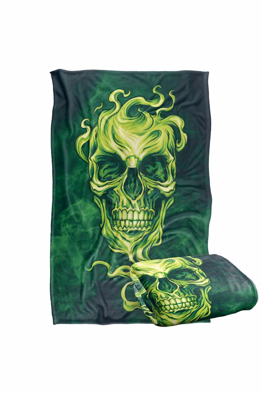 JQ Licensing Ba-Jp Glowing Green Skull Super Soft Fleece Throw Blanket, W/D/H: 91 x 147 cm – 7