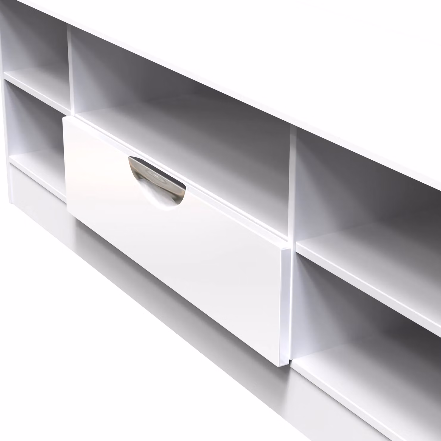 2 U Holborn Wide 1 Drawer TV and Media Unit in White Glossy Finish – 3