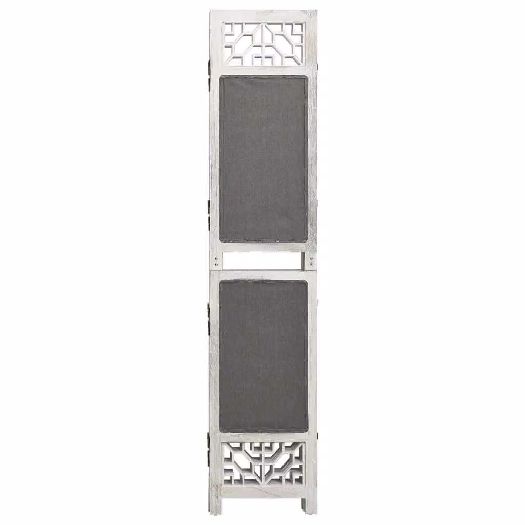 Berkfield Home 6-Panel Grey Fabric Room Divider, H 210 cm x W 165 cm – 2