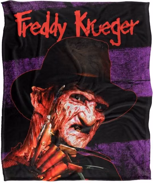 Warner Brothers Nightmare On Elm Street Silky Touch Super Soft Throw Blanket in White, W: 152 cm, D: 127 cm – 1