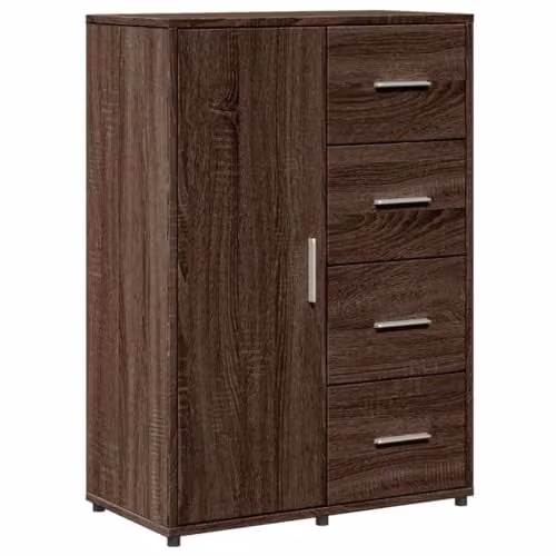 vidaXL Modern Sideboard in Brown Oak, W/D/H: 60 x 31 x 84 cm – 1