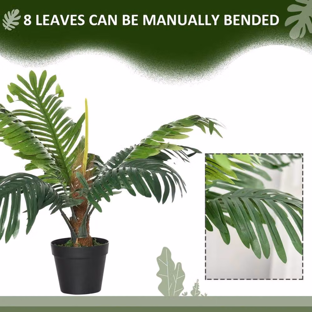 VOGREX 2 Pack Green Artificial Potted Palm Trees, Height: 60 cm – 2