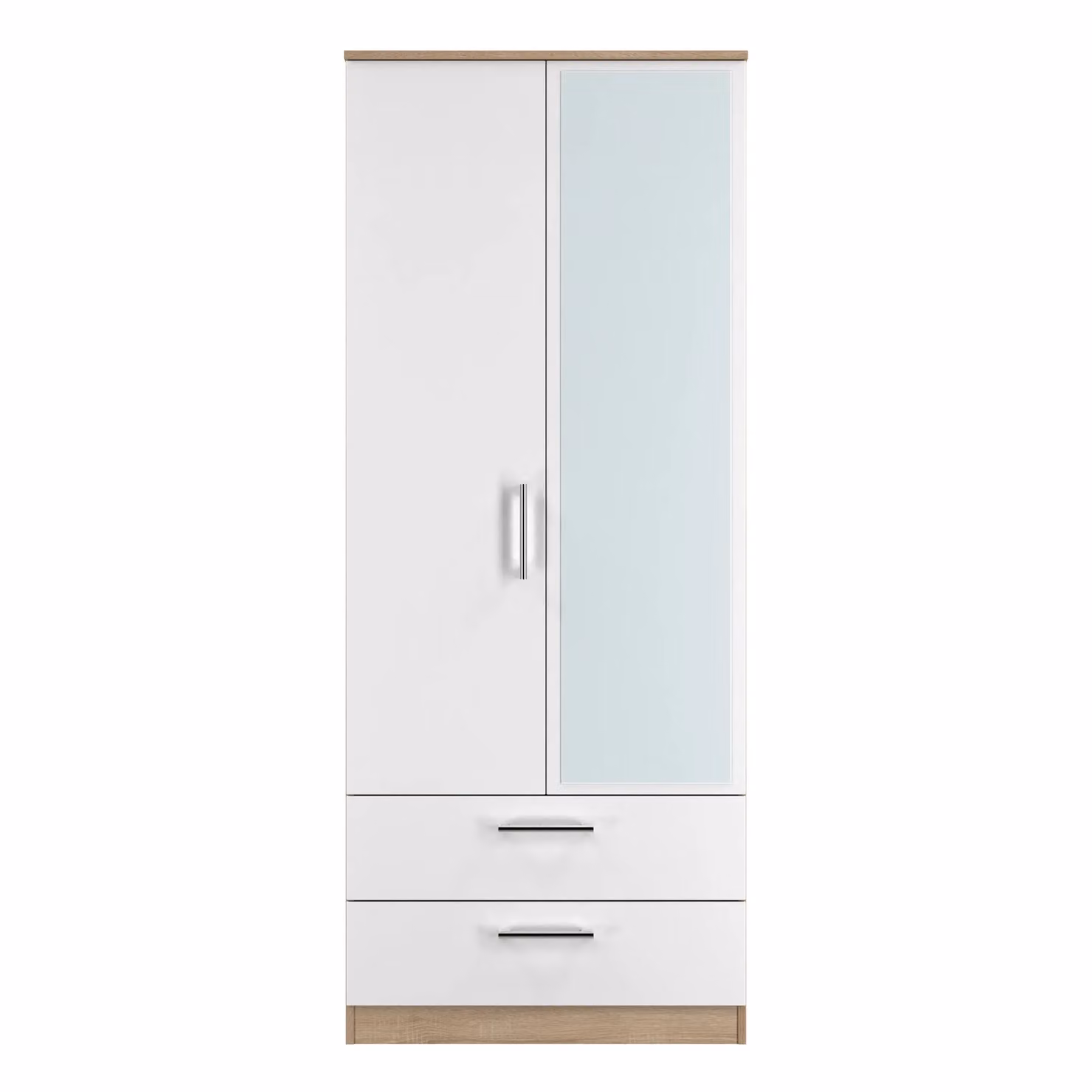 Ready Assembled 2 U Cornwall White Mirrored 2 Door 2 Drawer Wardrobe – 2