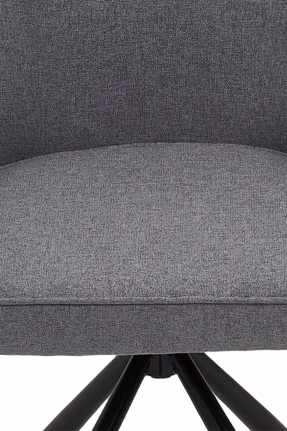 Living and Home Grey Linen Modern Swivel Tub Chair with Armrests and Black Legs – 5