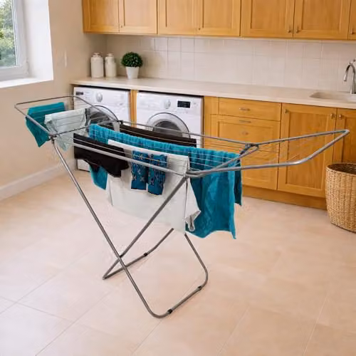 Libbi Lou Large Foldable Steel Clothes Airer in Silver – 3