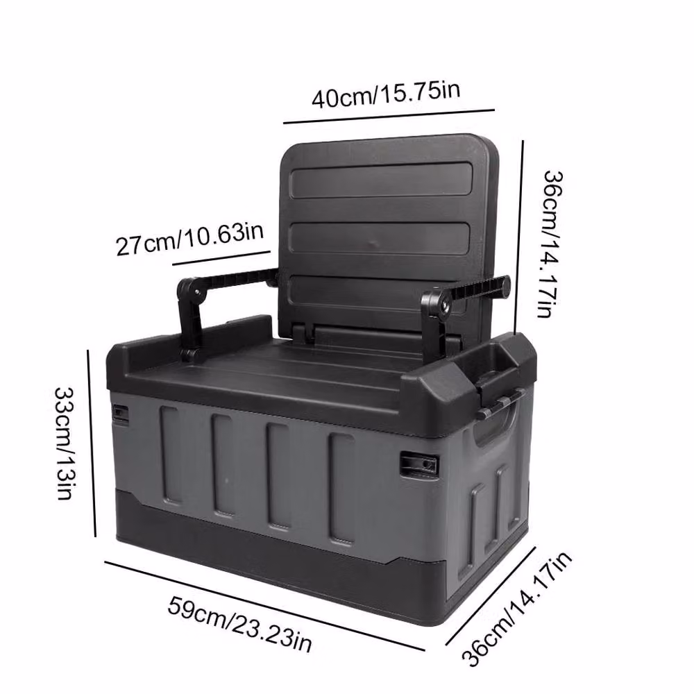 KORVIXA 60L Foldable Camping Storage Chair and Fishing Tackle Box in Grey – 2