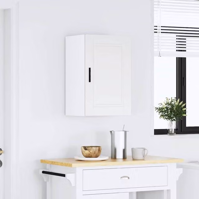 Berkfield Home Porto White Kitchen Wall Cabinet in Engineered Wood, W/D/H: 60.0 x 31.0 x 40.0 cm